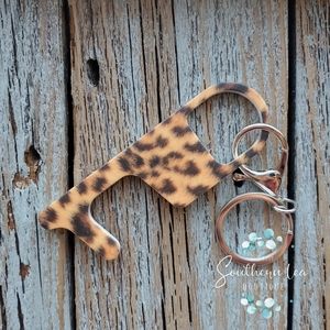 Touchless Key Door Opener - Faux Leopard